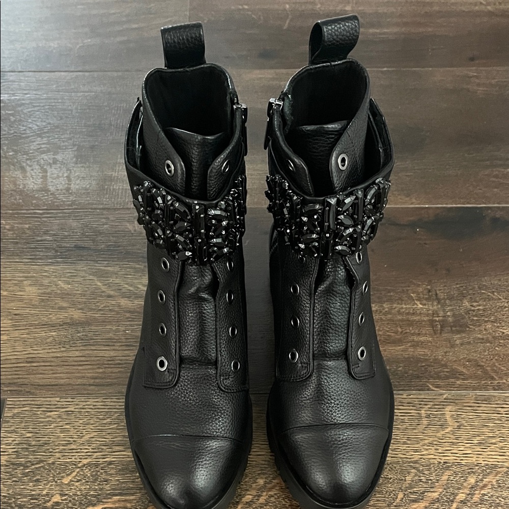 Karl Lagerfeld Paris Black Embellished Women's Boots